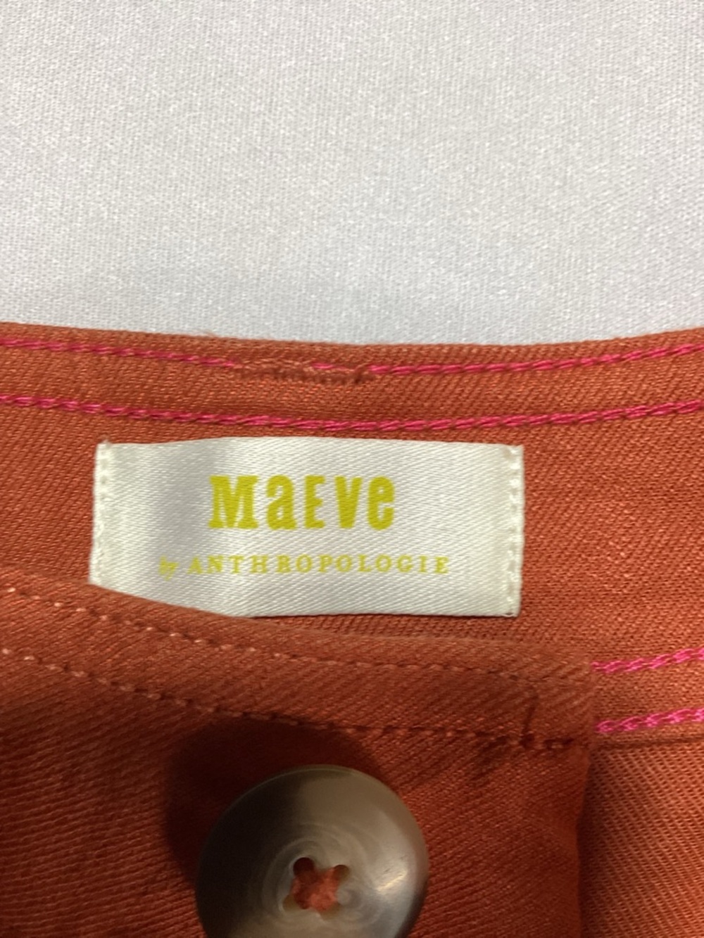 Anthropologie Ettie Linen Wide-Leg Cropped Pants in Rust Orange - Picture 6 of 16